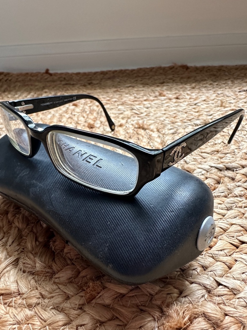 Chanel black reading glasses w rhinestones CCs - Picture 6 of 9